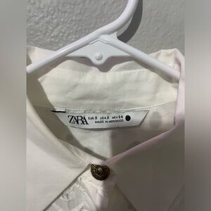 Zara Shift Dress Womens‎ size Small Long Embroidered Lined White